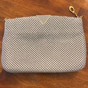Vintage Elka Metal Elegant Gray and Gold Women's Clutch